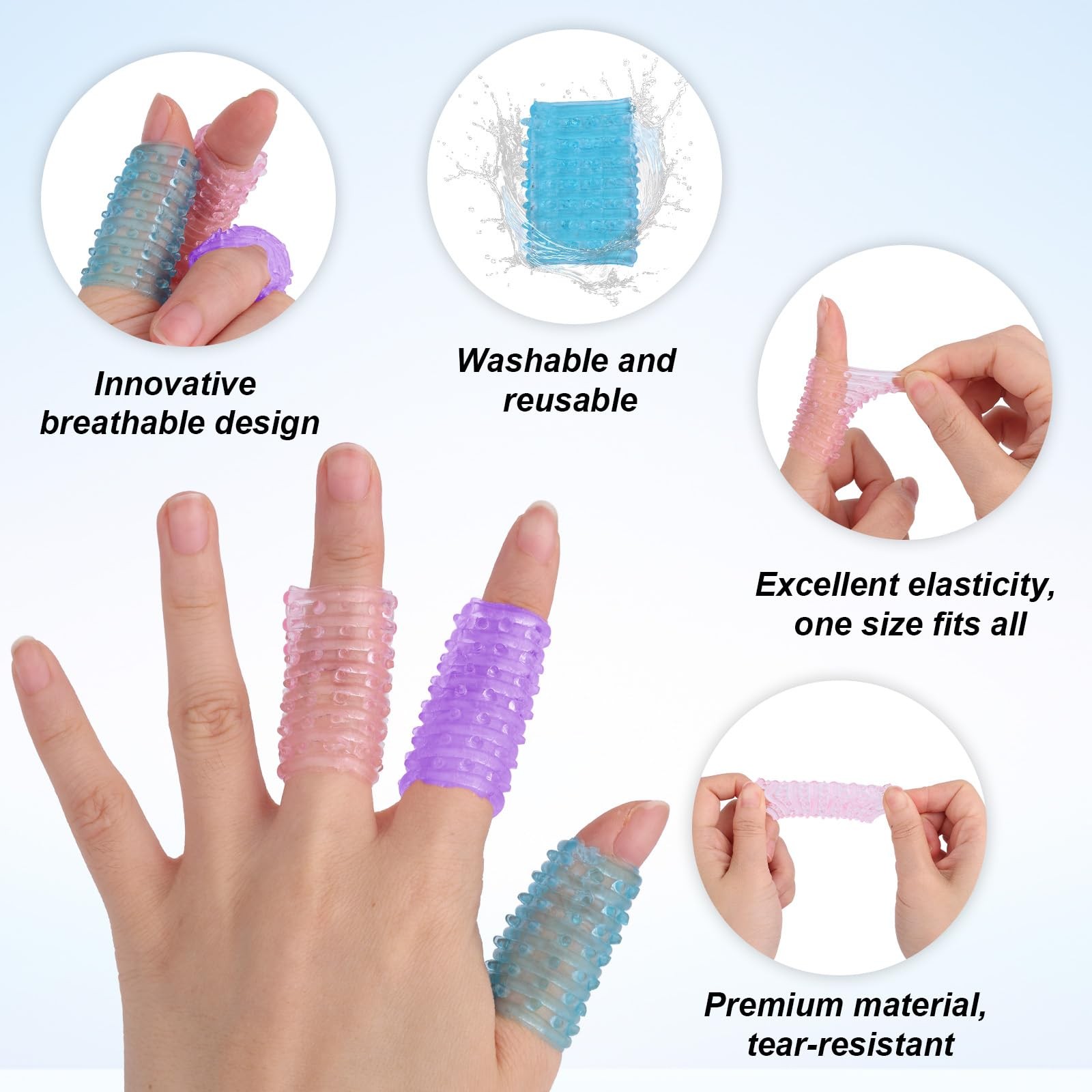 3pcs Finger Covers, Washable & Reusable Finger Guard Protector for Scratching…