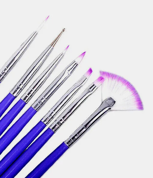 1pc 7pc Nail Brush Set Brushes Dotting Tool Art Design Kit Flat Builder Acrylic
