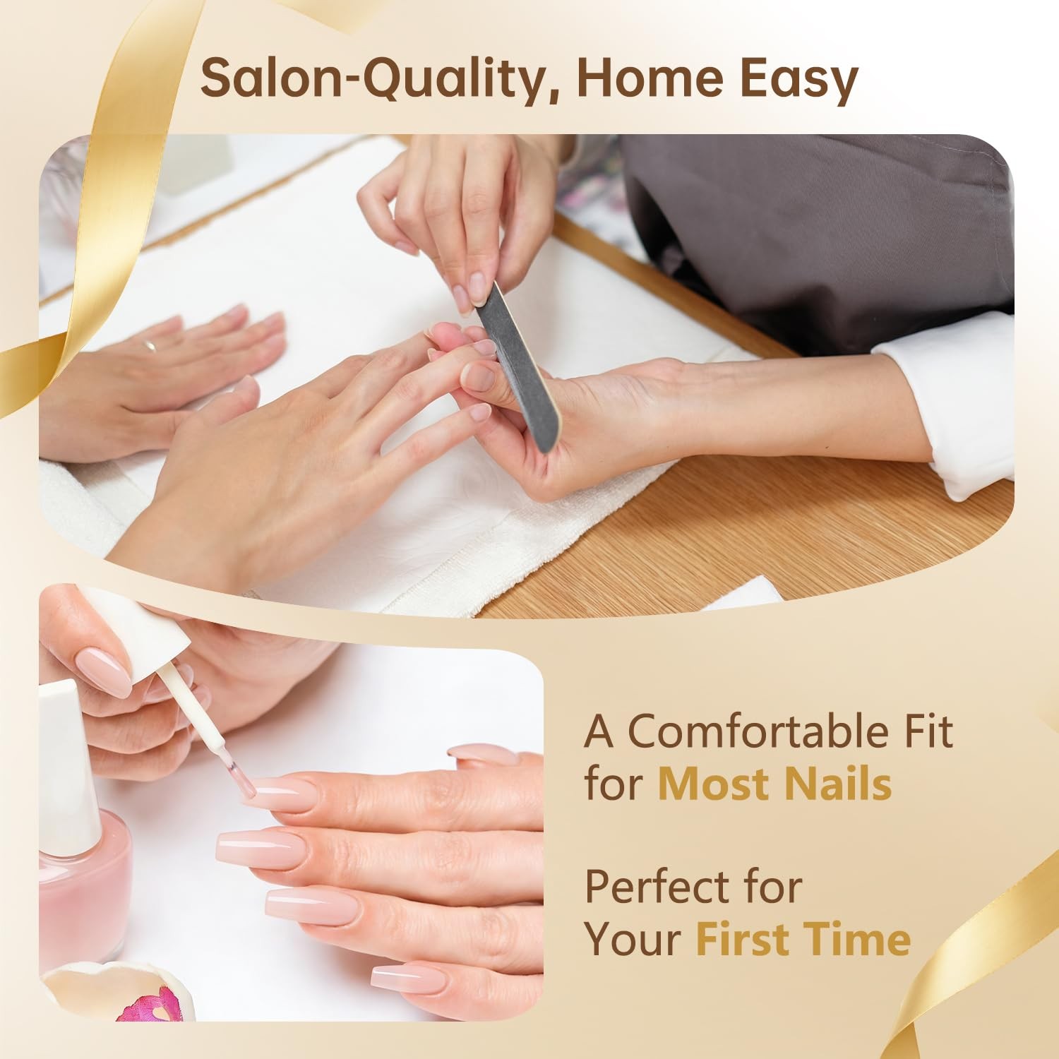 Clear French Coffin Nails Tips 500 PCS 10 Sizes Half Cover Clear Nail Tips Fr
