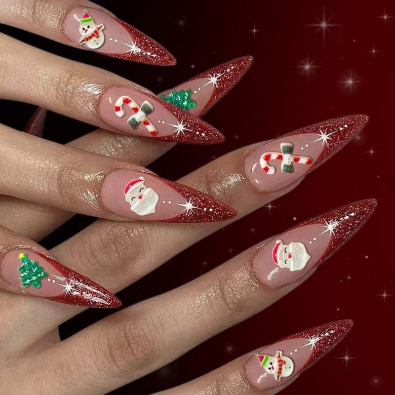 Celebratory Scintillate Unguis Art Set 24pcs Long Permanent Light Casual Fit