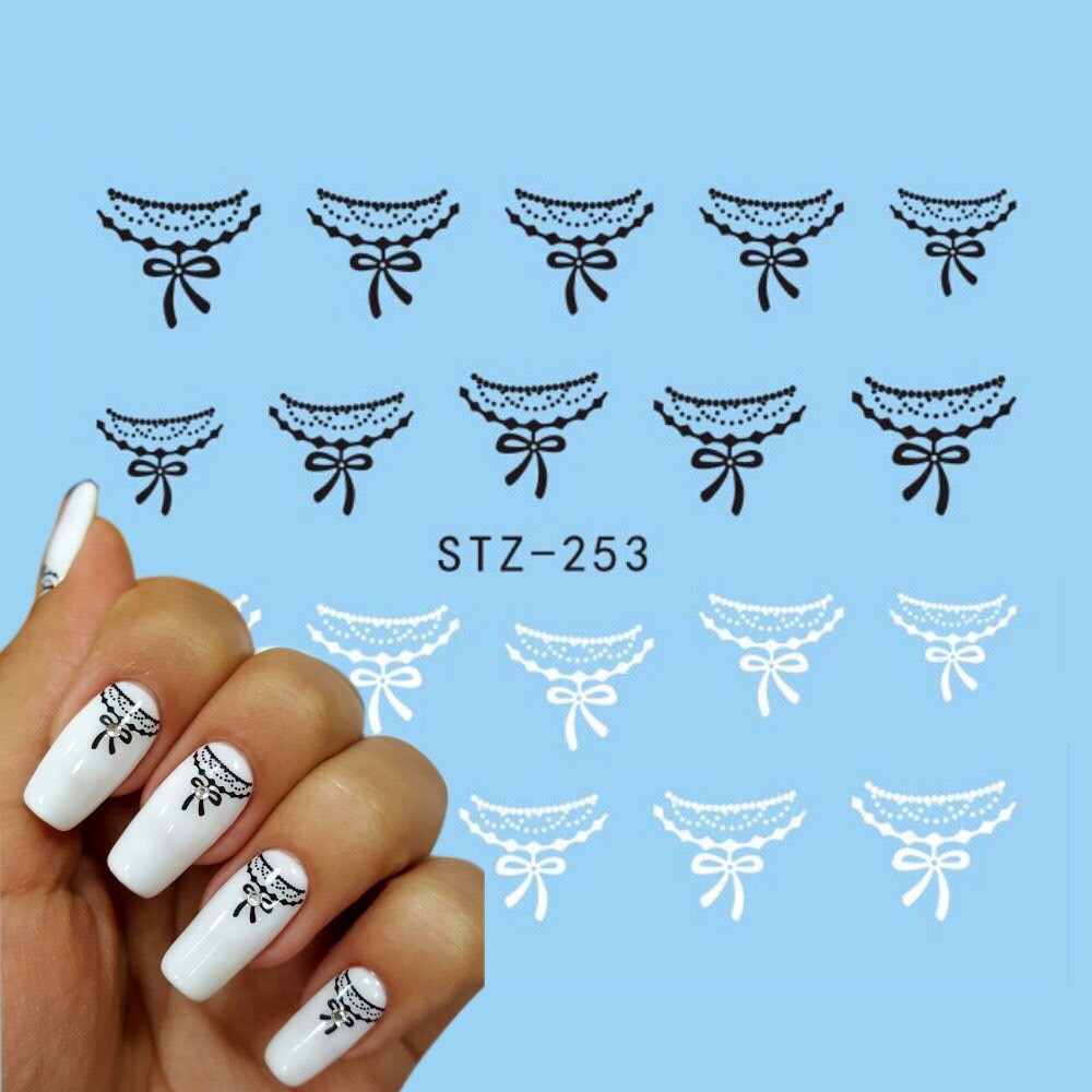 Nail Art Water Transfer Sticker Flower Necklace Jewelry Design Decals Manicure