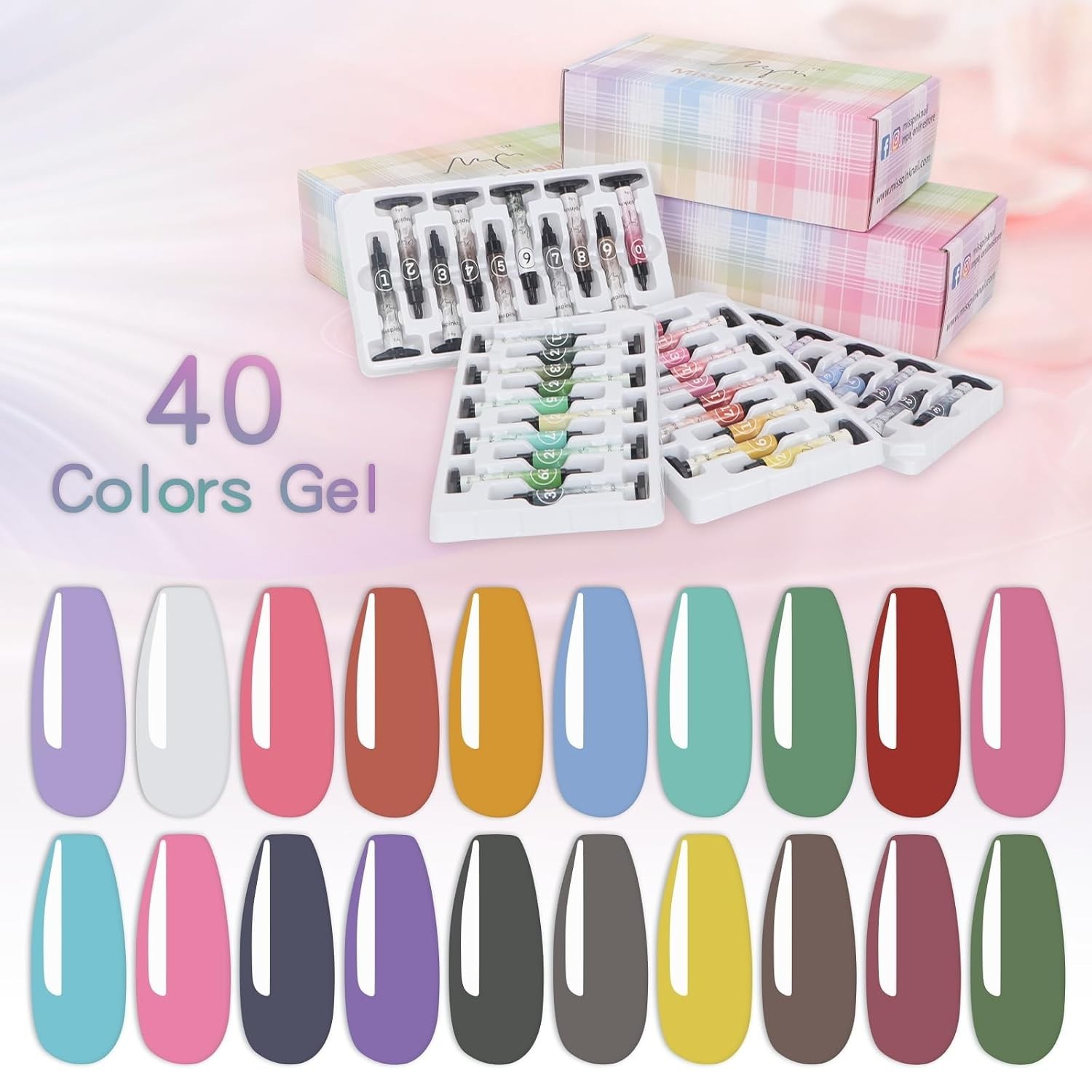 40 Color Gel Palette for Nail Art – UV LED