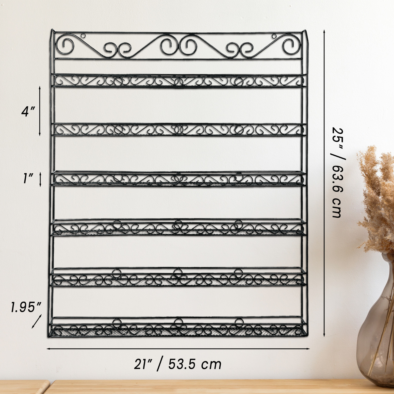 Metal Wire Nail Polish Display Organizer Wall Rack (Hold 90 to 100 Bottles) USA