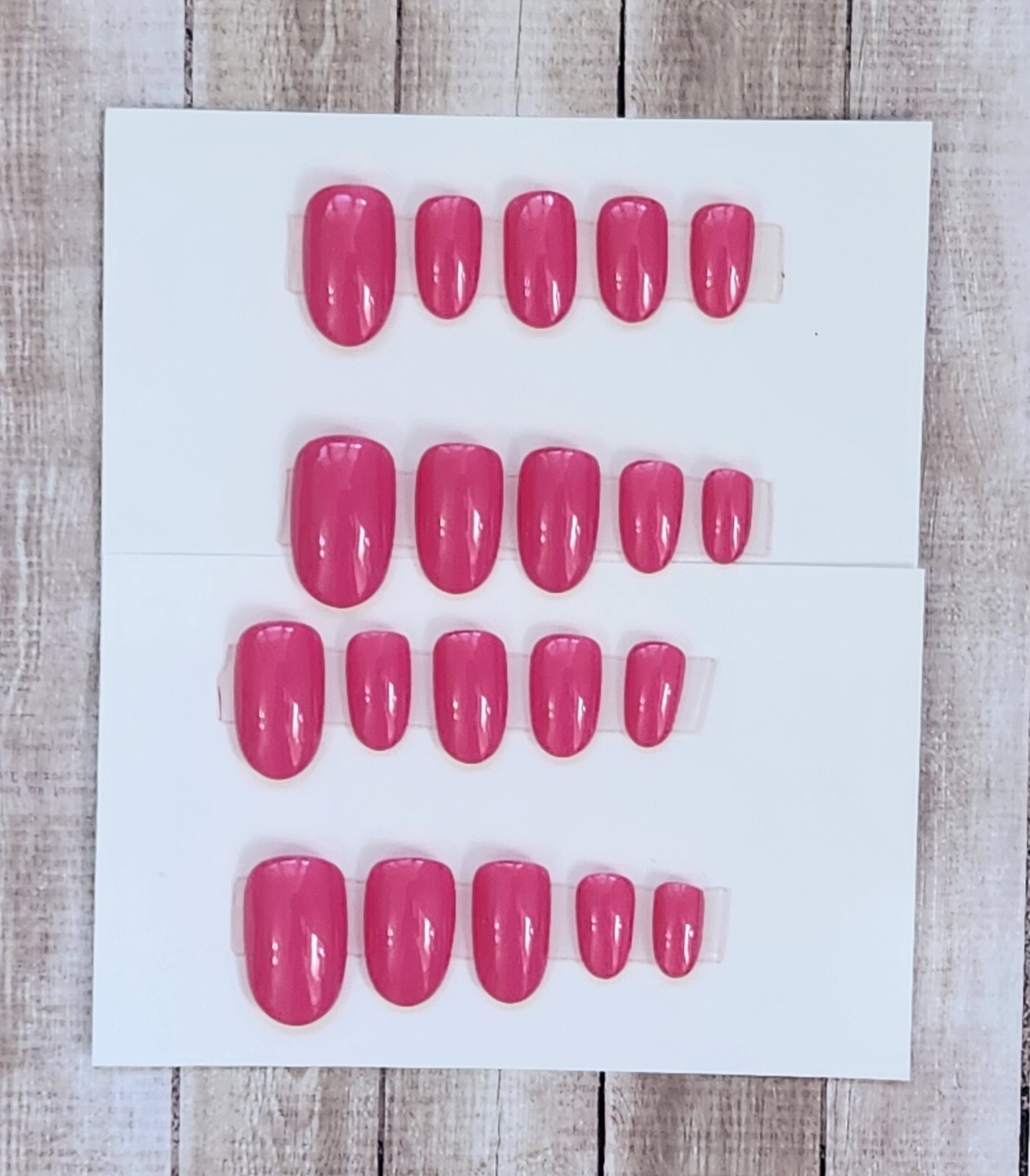 Custom Press On Handmade Gel Nails Barbie Pink Oval Short 20 Tips