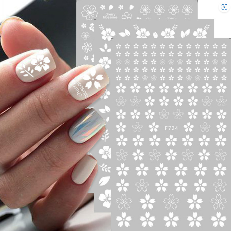 Nail Art Stickers Transfers Decals Spring Flowers Cherry Blossom Floral DIY NS44