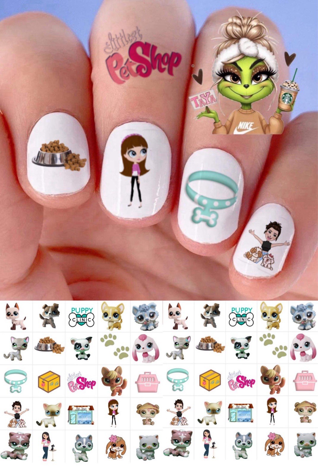 My Little Pet Shop Set Of 50Waterslide Nail Art Decals
