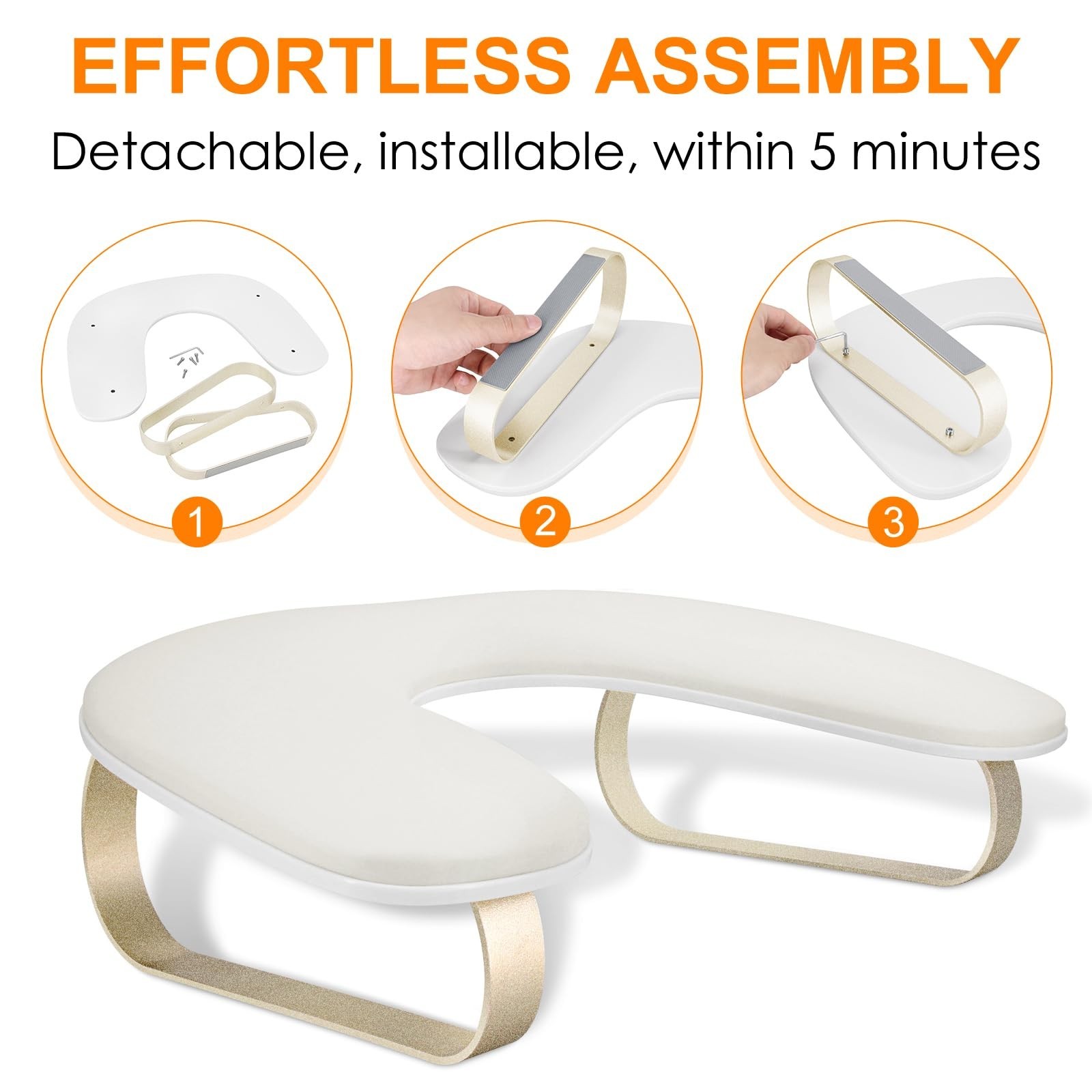 Upgraded Nail Tech Arm Rest Stand – 10° Inclined U-Shaped Manicure Holder, Non-S