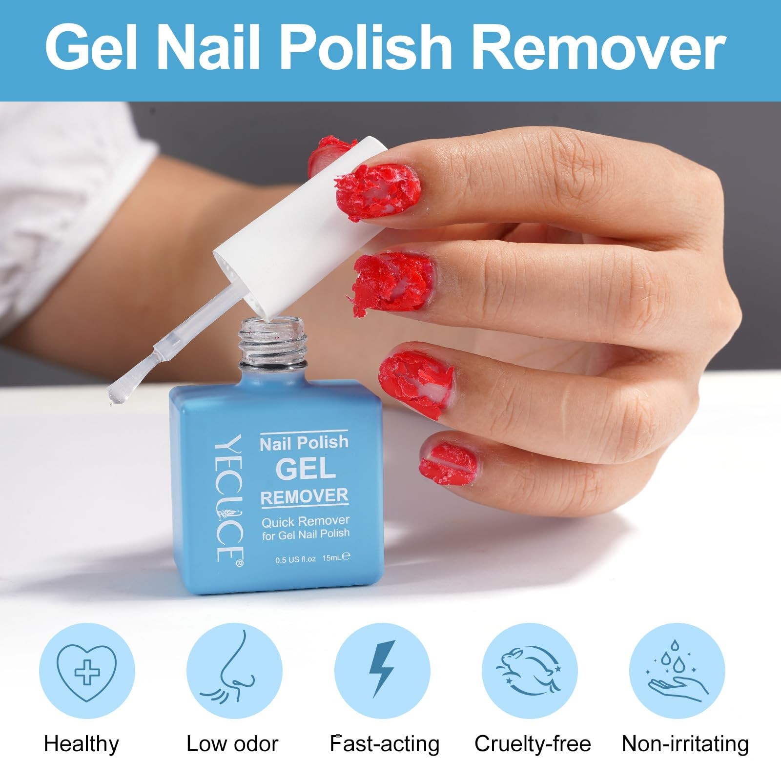 Gel Nail Polish Remover, Remover for Nails, 0.5 Fl Oz (Pack of 1)