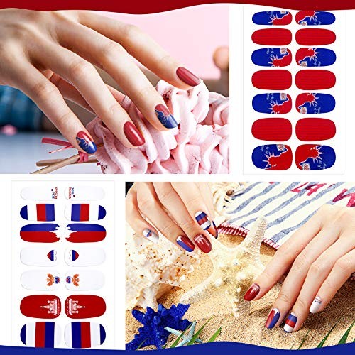 12 Sheets 4th of July Nail Wraps Stickers Decals Patriotic Labor Day Classic