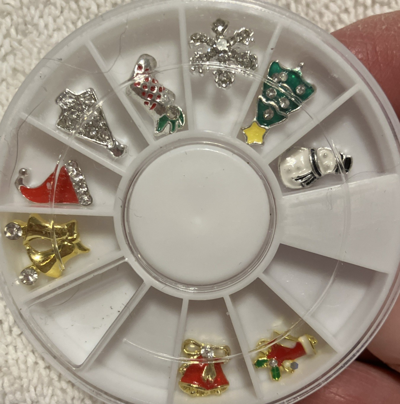 Lot Of 12 Nail Art Decorations 3D Candies, Mink Fur, Gemstones Christmas- Etc