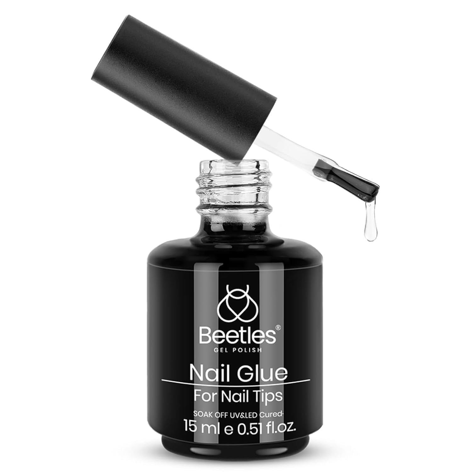 Beetles 9 in 1 Nail Glue Gel – Super Strong & Long-Lasting 28 Days, 0.5 Fl Oz
