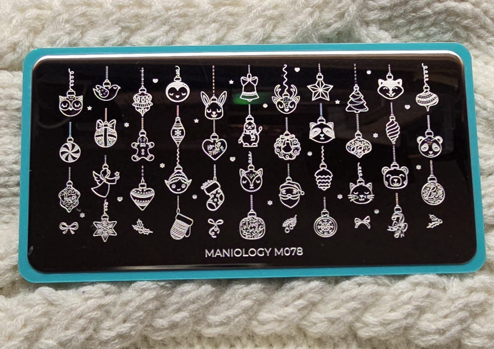 Maniology M078 Christmas Animal Ornament Winter Holiday Nail Stamp Plate RETIRED