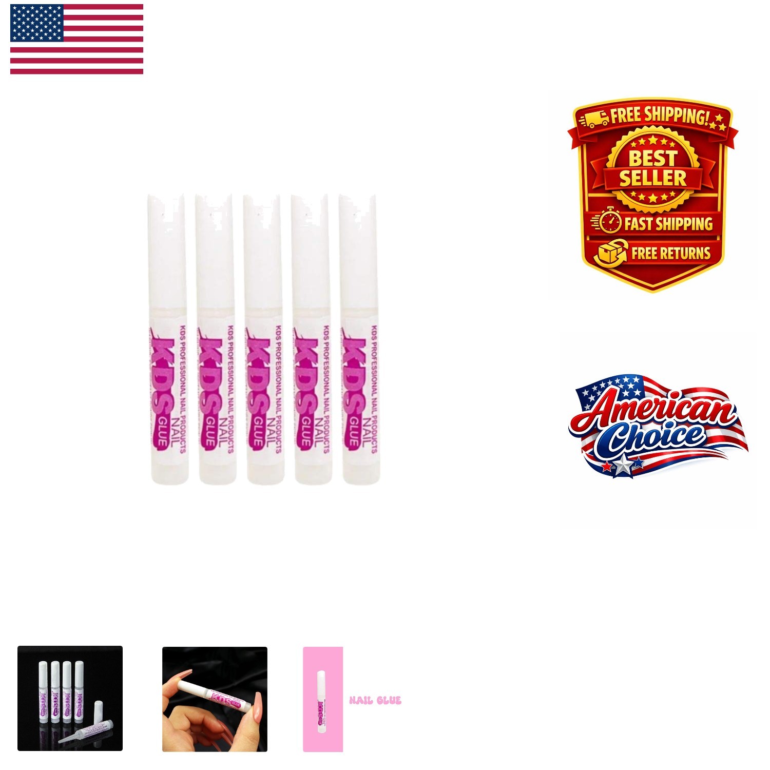 5 pcs Fast Drying Nail Tip Glue – Super Bond for Acrylic Nails Tips – 0.07oz