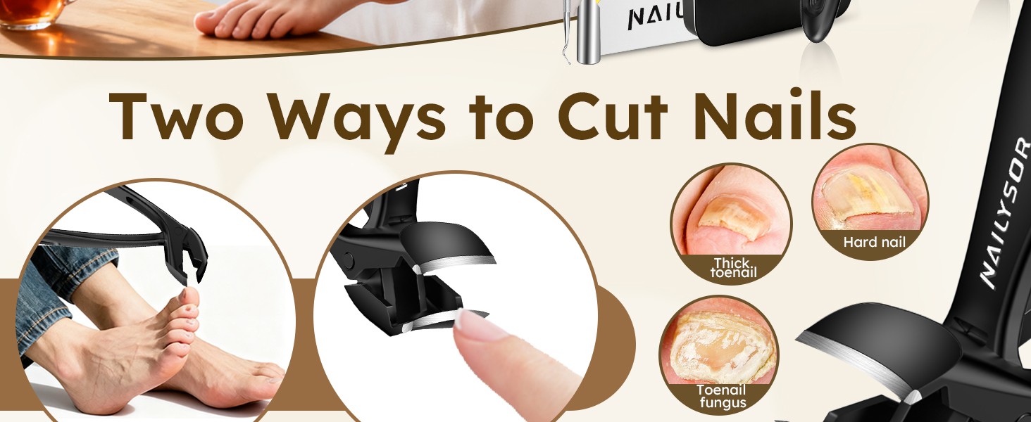 Upgrade Extended Toenail Clippers for Thick Toenails, Long Handled Nail
