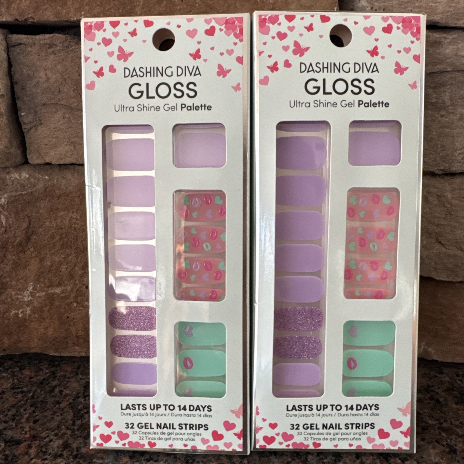 2X Dashing Diva Gloss Ultra Shine Gel Palette 64 Nail Strips Sugar Rush