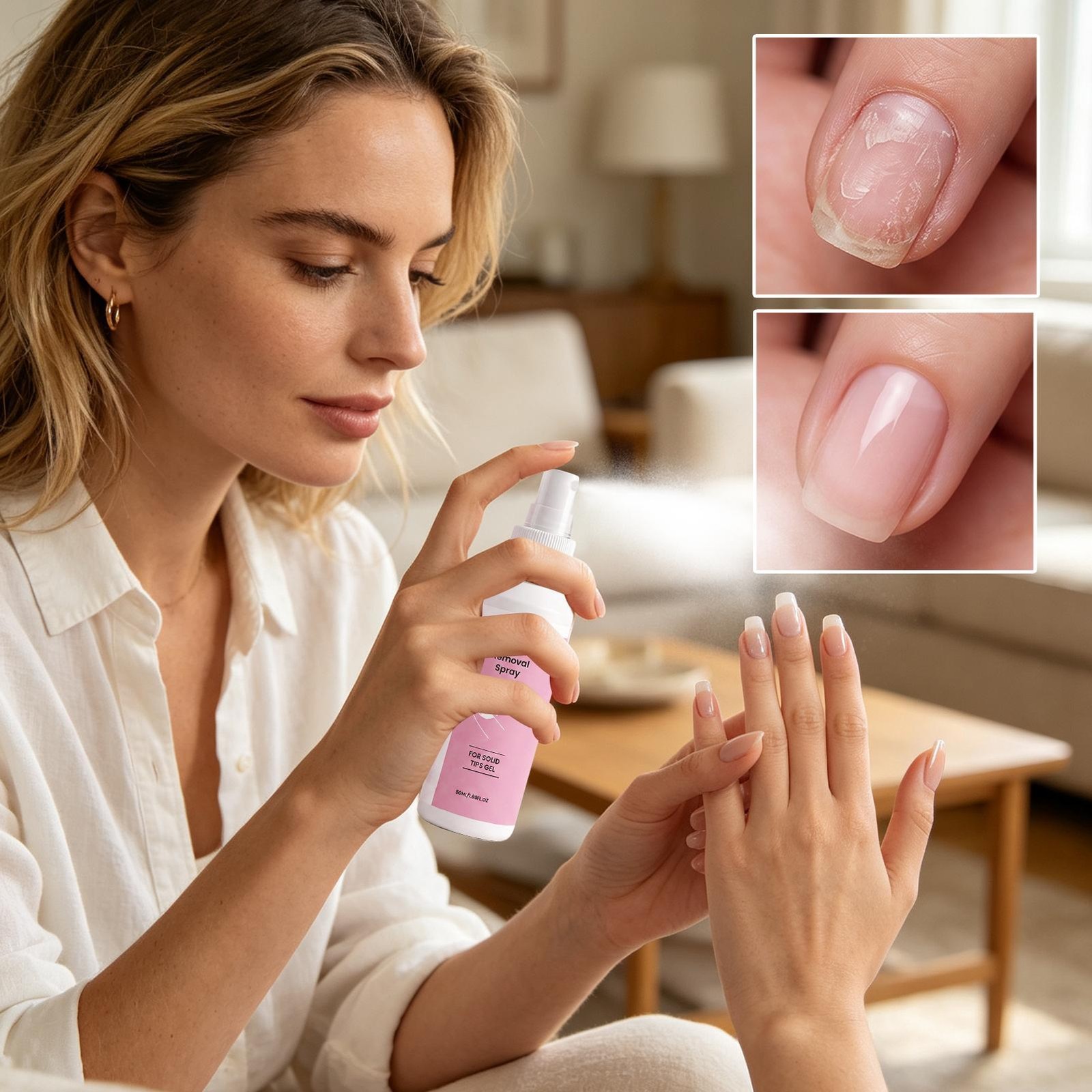 50ml Press On Nail Glue Removal Spray Instant Peel No Damage Manicure Tool