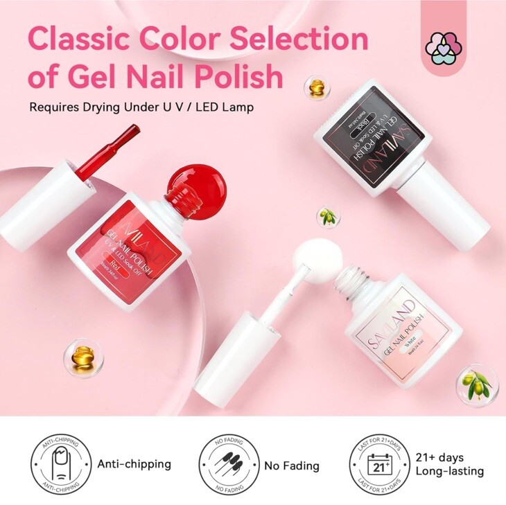 SAVILAND Acrylic Nail Kit Professional 100%Vegan, Cruelty Free. With Tips
