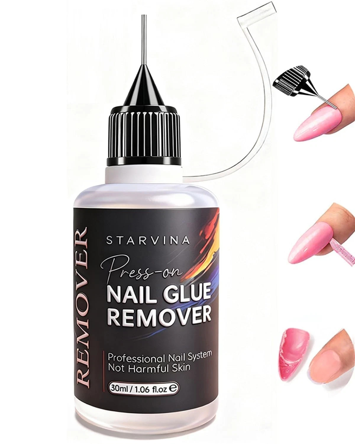 30Ml Pinpoint Nail Glue Remover for Press on Nails – Odorless Non-Acetone Easy R