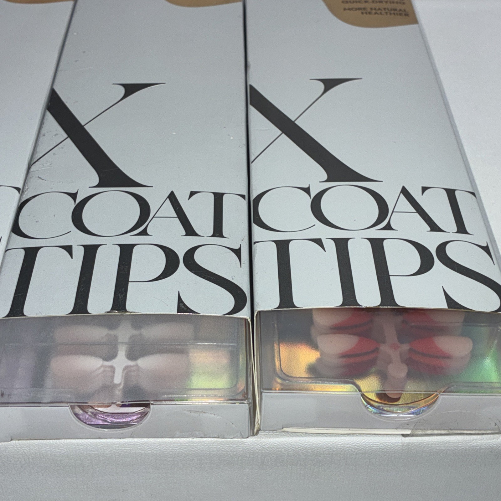 4 New BTARTBOX Almond X Coat Tips Press On Nails, Various Colors
