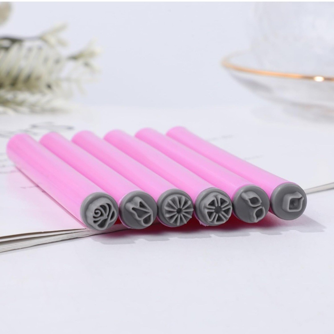 Nail Stamp Pen for Girls and Women 6PCS Home DIY Nail Art Tools Easy To Use