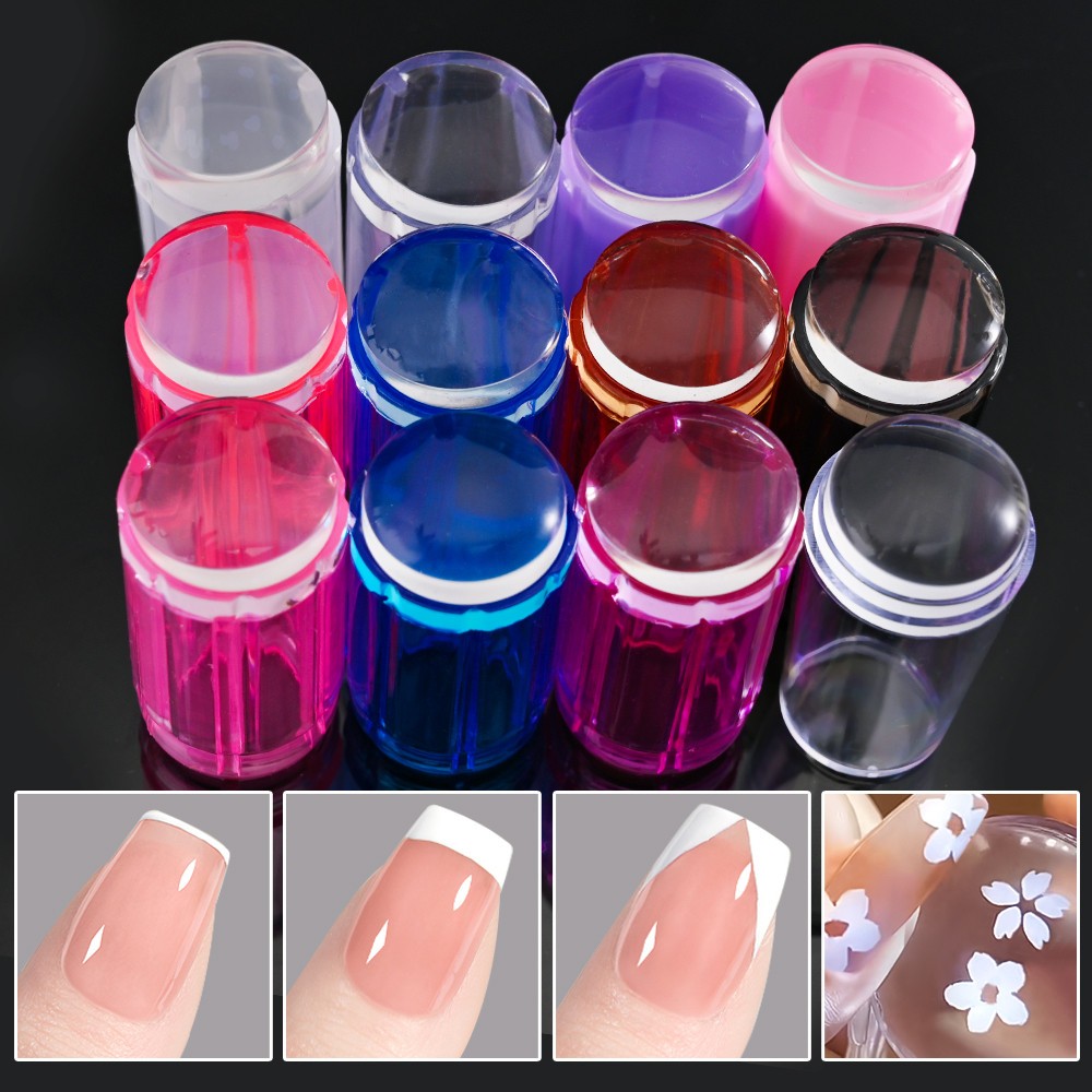 Jelly Silicone Nail Stamper Scraper Set Nail Templates Stamp For Stamping Polish