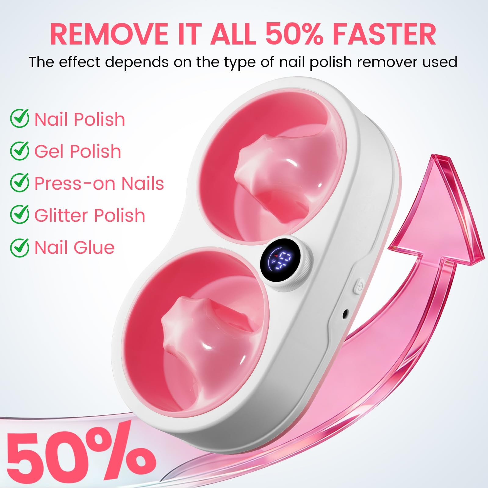 Rosiour Pink Heated Nail Soaking Bowl