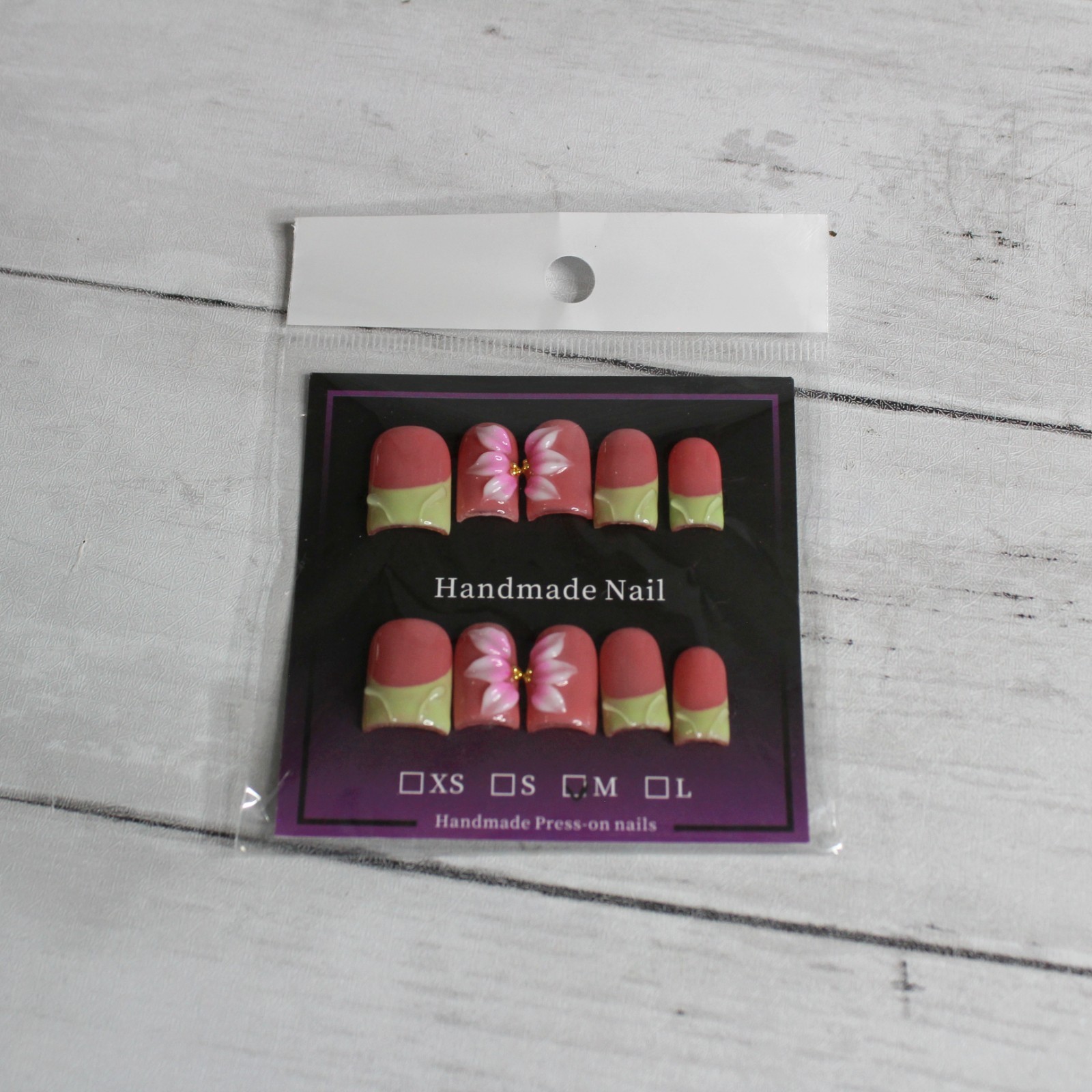 Handmade Press on Nails Size M 10 Piece Set