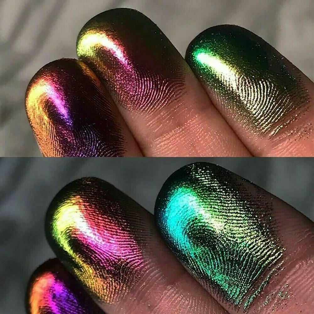 Nail Duo Chrome PEN Chameleon Mirror Powder Air Cushion Solid 6 Colours Dust UK