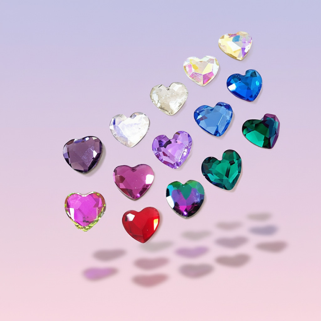 J.HOO Crystal 7808 Heart Flat Back Rhinestones 5×4.5mm Nail Art (10pcs)