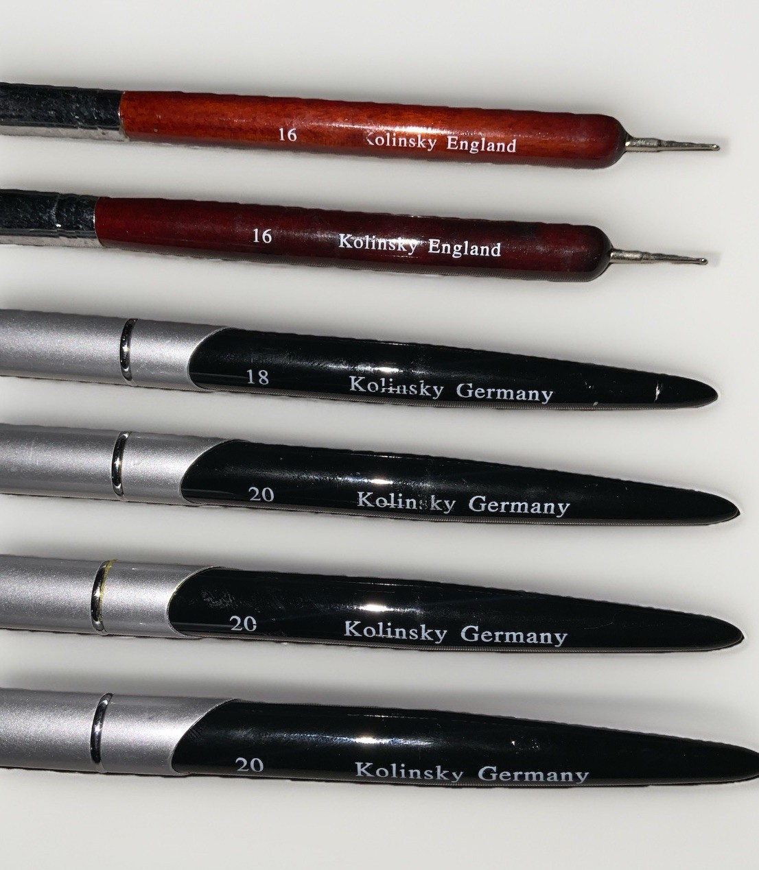 New Kolinsky Acrylic Nail Brush Lot Sizes 16 18 20 Sable Nail Art Set