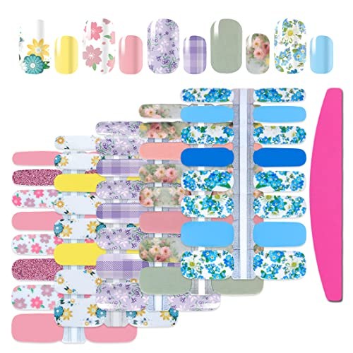 5 Sheets Nail Polish Strips Flower Adhesive Nail Polish Stickers Nail NO3
