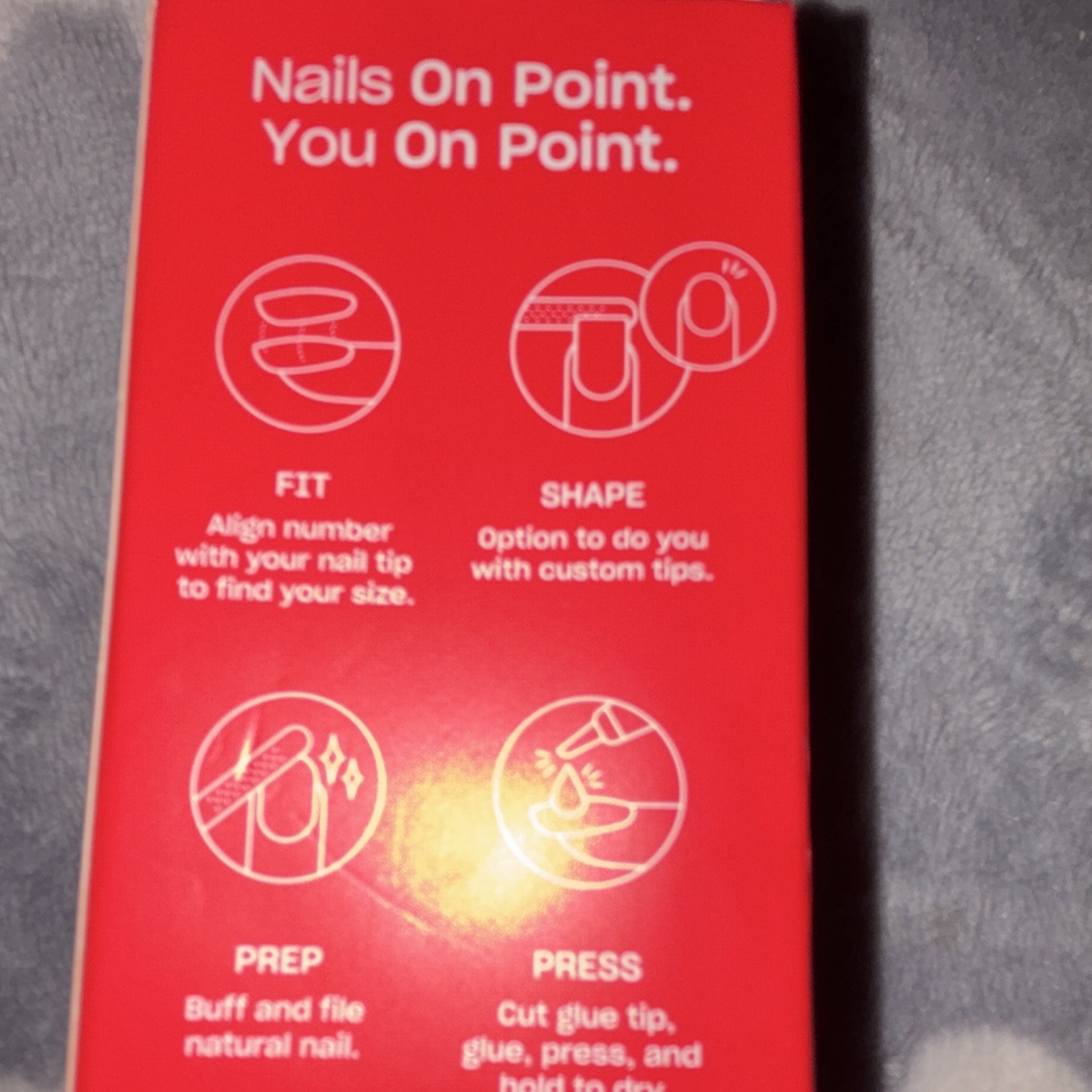 OPI Press On Nails Red Almond Long Shiny Reusable Vegan Full Cover Glue New