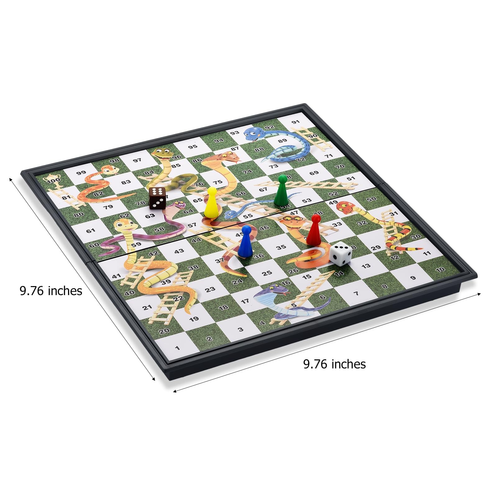 ColorGo Magnetic Snakes and Ladders Board Games with Small, Multi-color