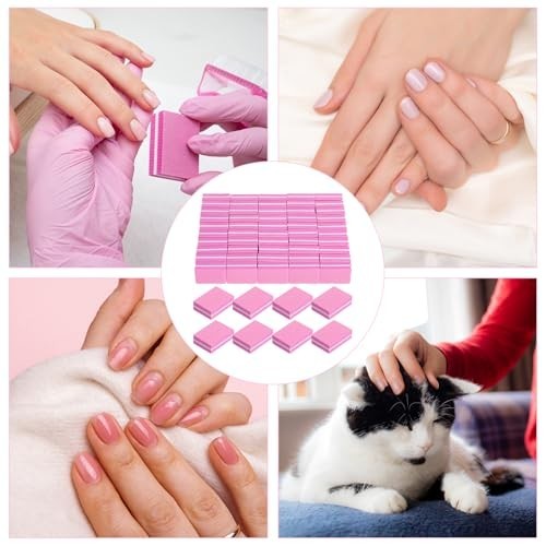 400 Mini Nail Buffers – 100/180 Grit Buffer Blocks for Acrylic & Natural Nails,
