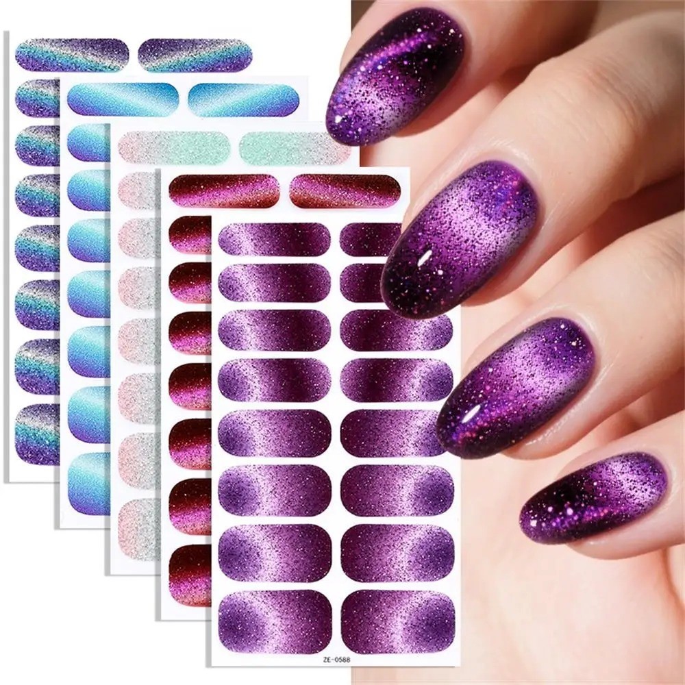 Full Size Nail Wraps Stickers Polish Look Art Self Stick Strips USA