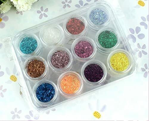 Nail Art Powder 12 Color Dust Glitter Sparkle Nail Tip Decoration