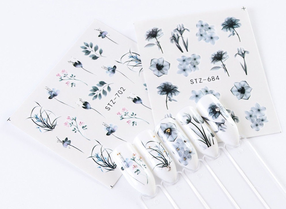 Nail Art Water Transfer Sticker Flower Rose Butterfly Flamingo Seashell Decals