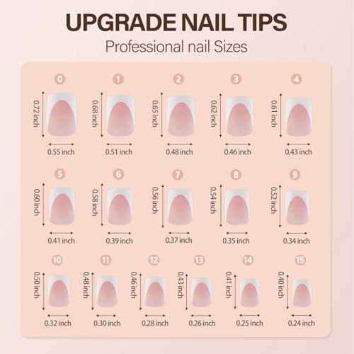 Vansiho Deep French Gel Nail Tips, 150Pcs Short Square Gel Nail Tips, Pink