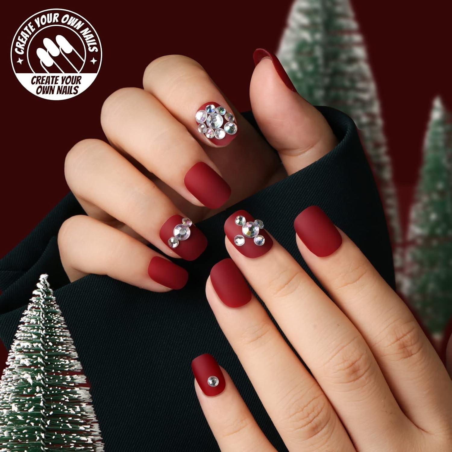 Short Press On Nails – 24 Packs of Matte & Glossy Styles with Adhesives & Tools