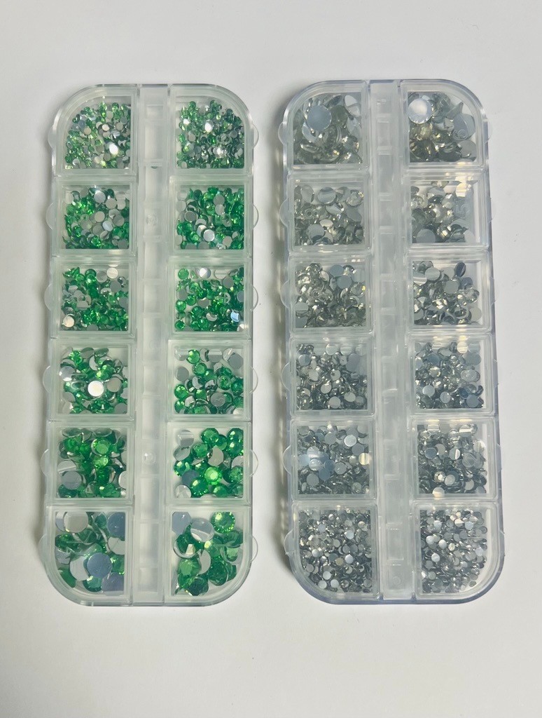 Multicolor Crystal and Resin Round Nail Jewelry Crafting Gems Multipack Kit