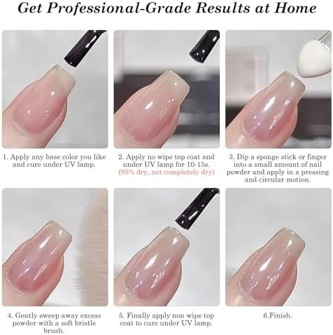 White Pearl Chrome Nail Powder for Gel Nails Clear Glazed Donut Mirror Effect Hi