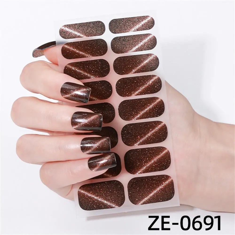 Full Size Nail Wraps Stickers Polish Look Art Self Stick Strips USA