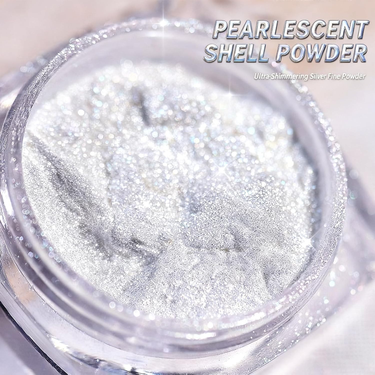 Iridescent Mermaid Chrome Nail Powder White Pearlescent Mirror Effect