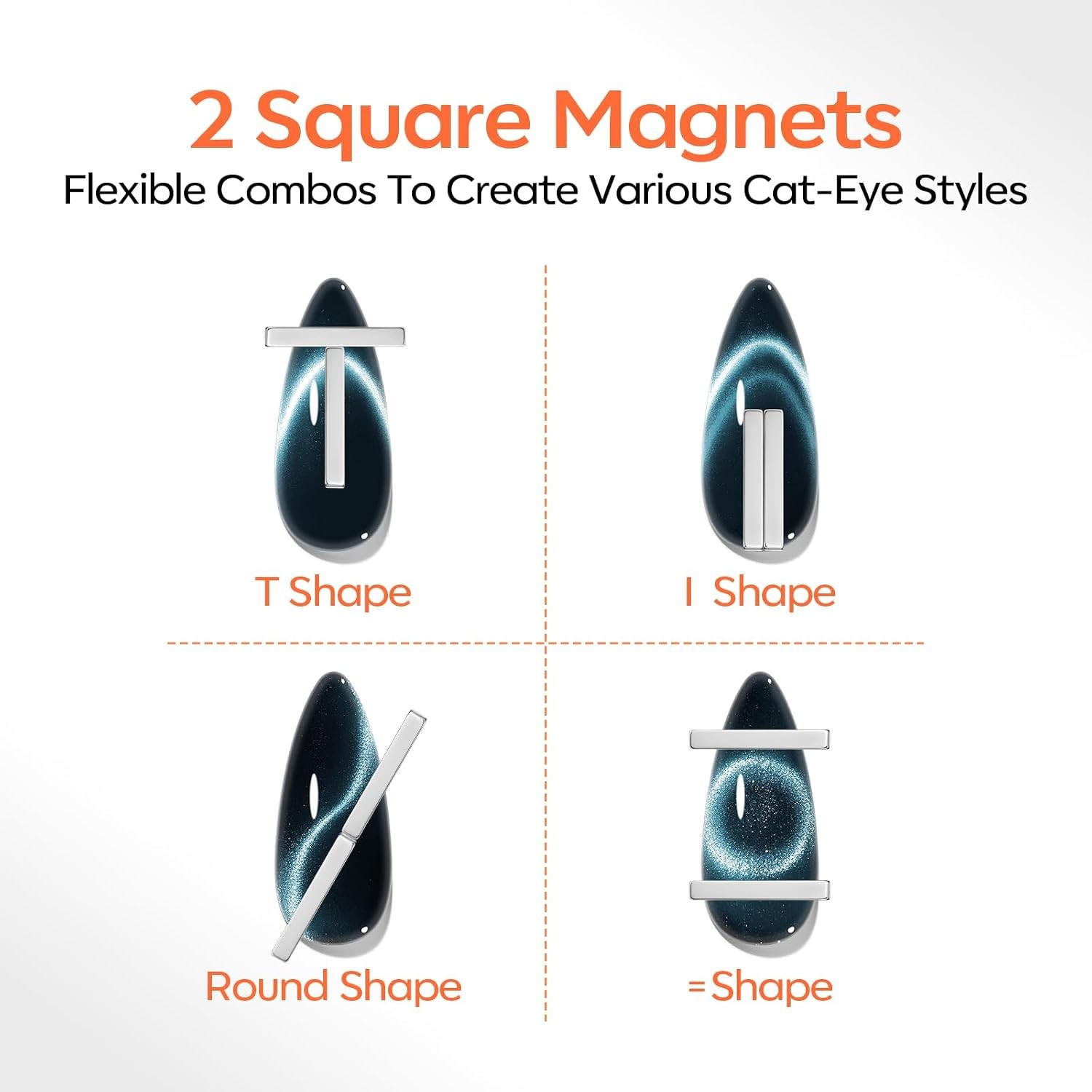 Strong Black Cat Eye Magnet Set Double Headed Magnetic Nail Art Tool