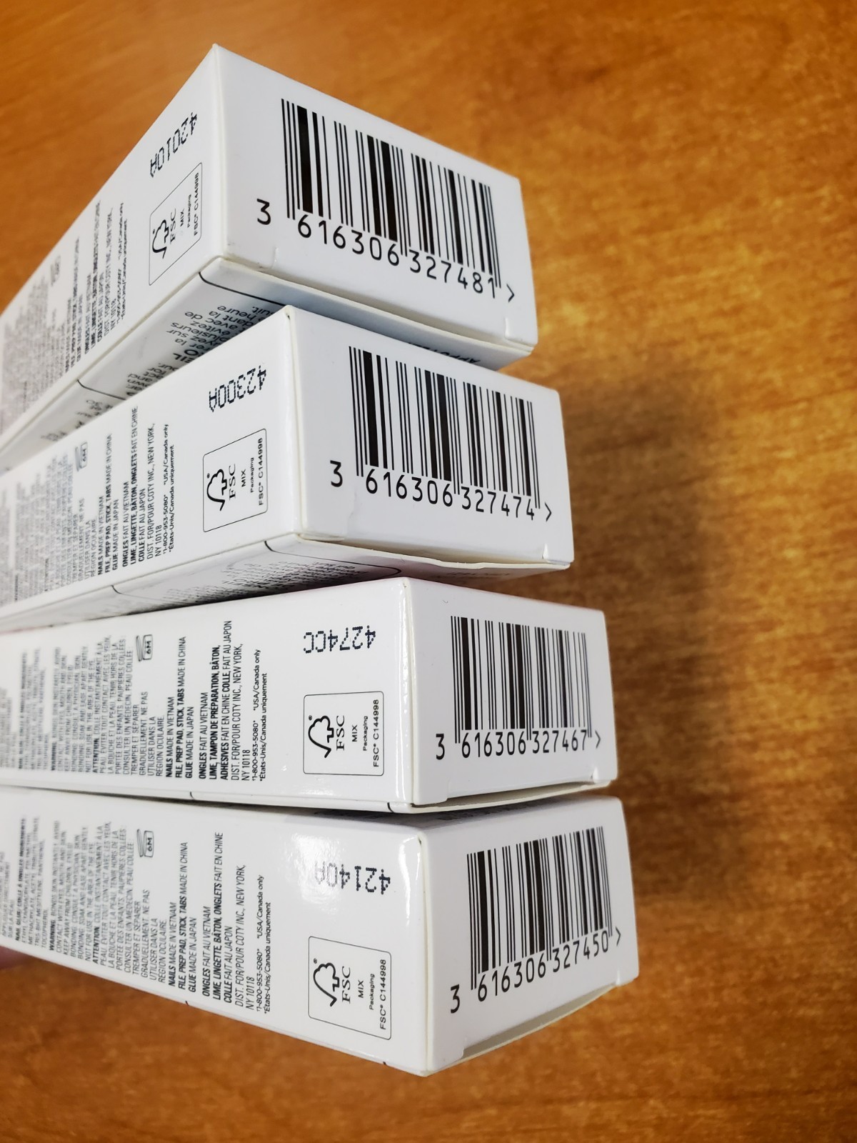 4 Boxes: Sally Hansen Perfect Mani Press On Nails ASSORTED Long Coffin (5D-3254)