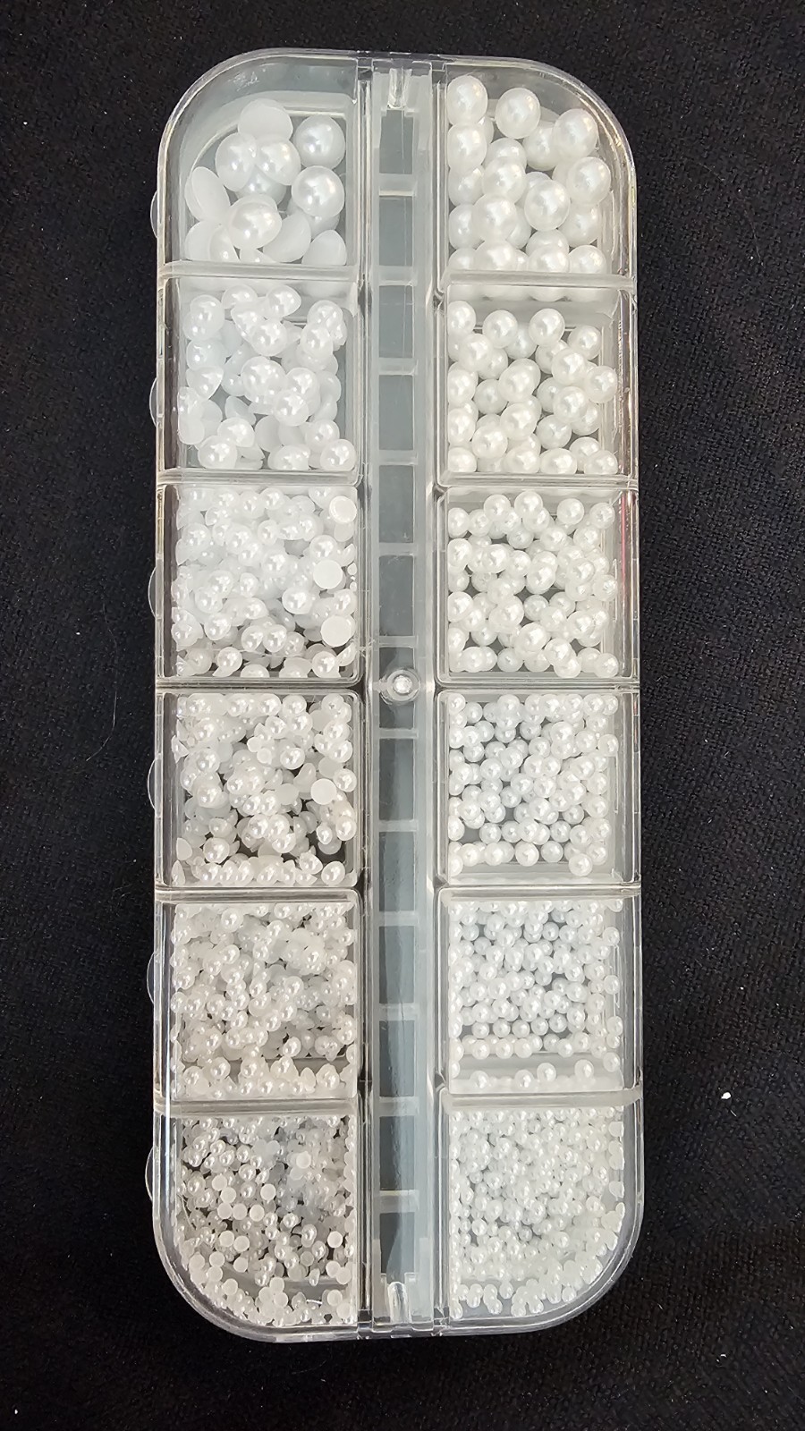 12 Grids Of Multi Size White Pearls For Nail Art BRAND NEW $2