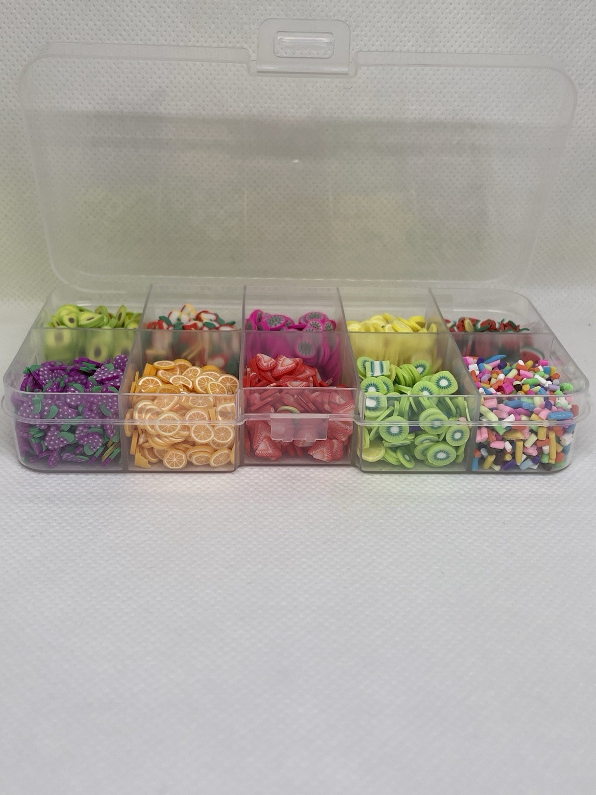 2450Pcs Nail Charms, 10 Styles 3D Slime Charms Nail Decorations Flatback Resin