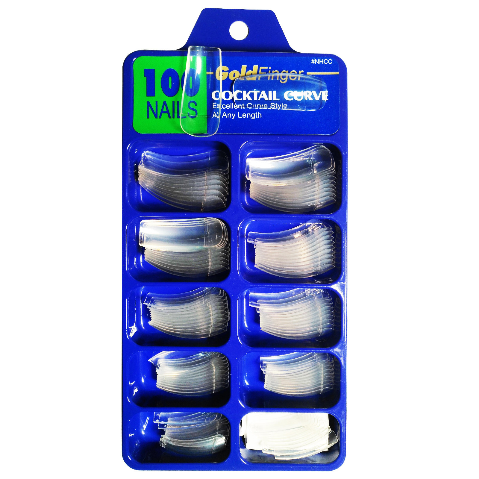COCKTAIL CURVE Acrylic False Nail Tips 100pcs Original French Artifical Curved