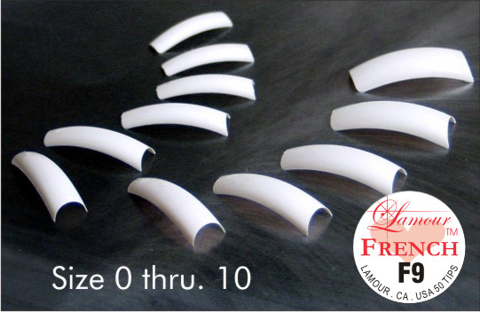 Lamour Artificial Nail French Tips 250pcs (5 Packs) – Choose Size 0-10