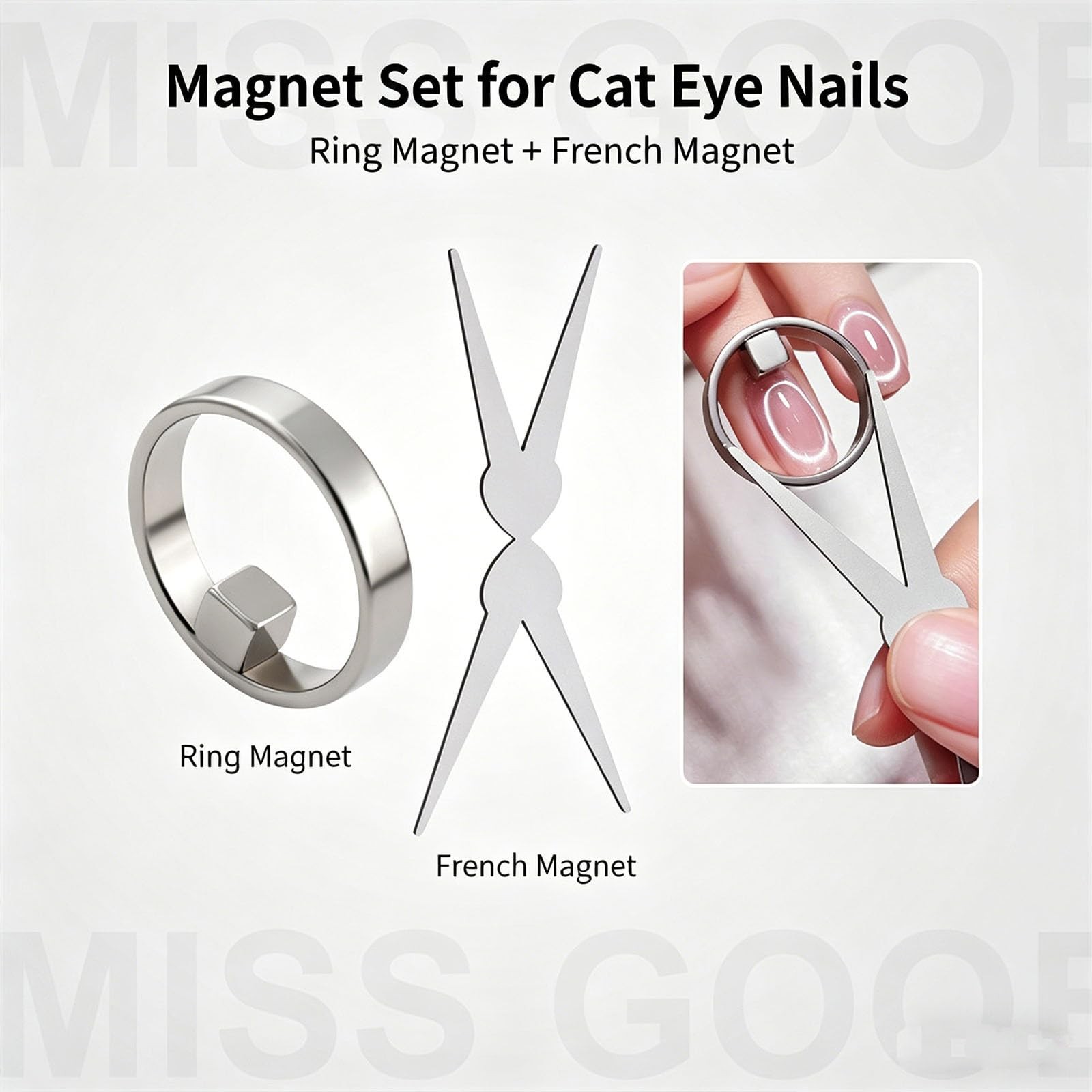 Ring-Shaped Cat Eye Magnet for Nails,Strong Nail Magnet Tool,Y & Rin-gMagnet(…